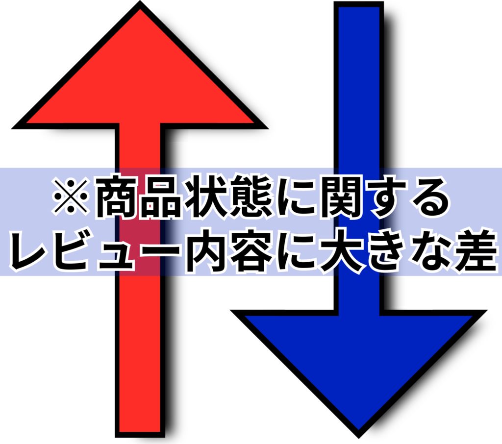 画像…商品状態に関するレビュー内容に大きな差