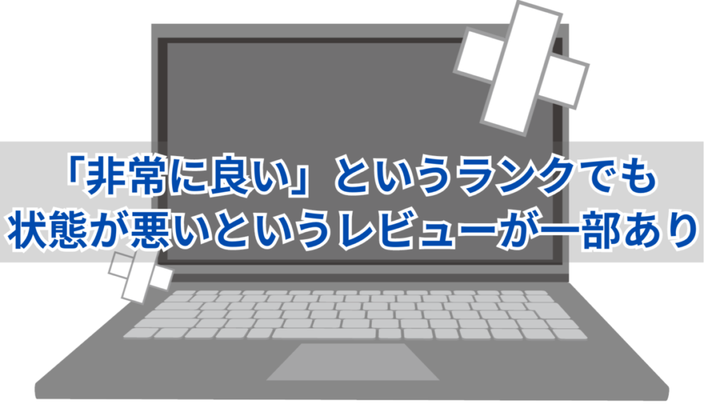 「非常に良い」ランクでも状態が悪いというレビューが一部あり